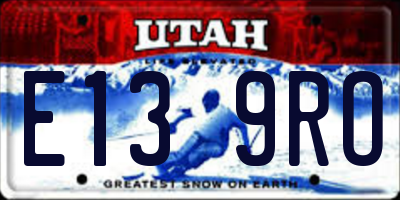 UT license plate E139RO