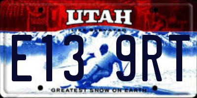 UT license plate E139RT