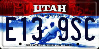 UT license plate E139SC
