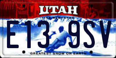UT license plate E139SV