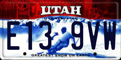 UT license plate E139VW