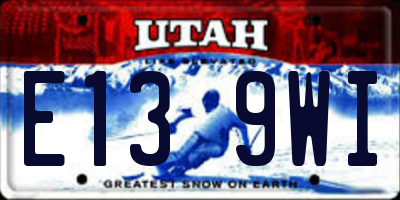 UT license plate E139WI