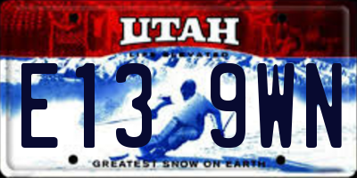 UT license plate E139WN