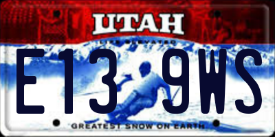 UT license plate E139WS