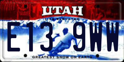 UT license plate E139WW