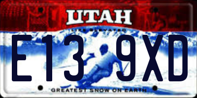 UT license plate E139XD