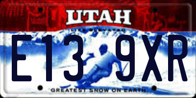 UT license plate E139XR