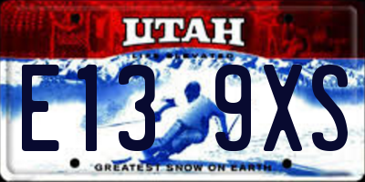 UT license plate E139XS