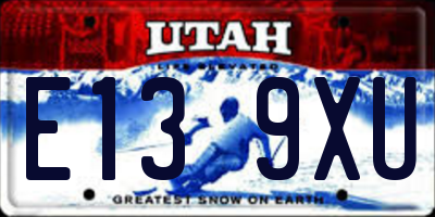 UT license plate E139XU