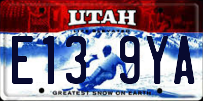 UT license plate E139YA