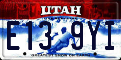 UT license plate E139YI