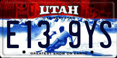 UT license plate E139YS