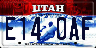 UT license plate E140AF