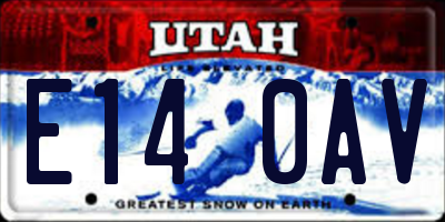 UT license plate E140AV