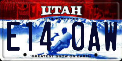 UT license plate E140AW