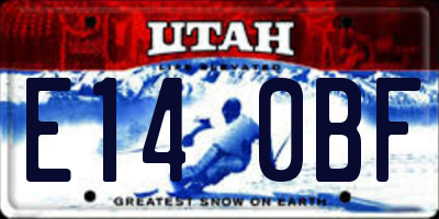 UT license plate E140BF