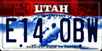 UT license plate E140BW