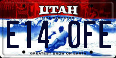 UT license plate E140FE