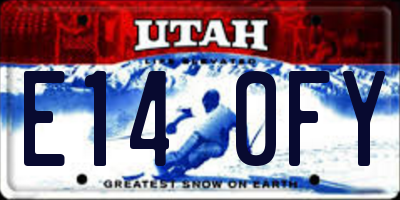 UT license plate E140FY