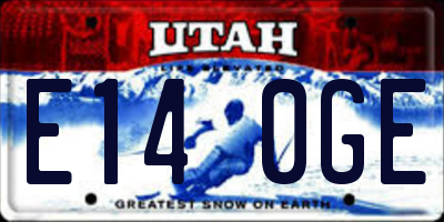 UT license plate E140GE