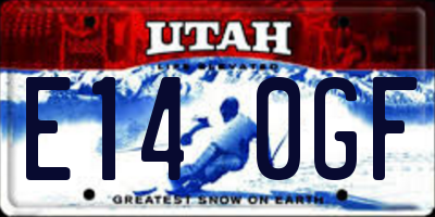UT license plate E140GF