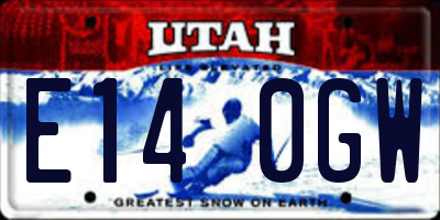 UT license plate E140GW