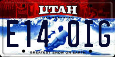 UT license plate E140IG