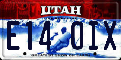 UT license plate E140IX