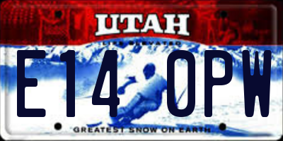 UT license plate E140PW