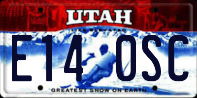 UT license plate E140SC