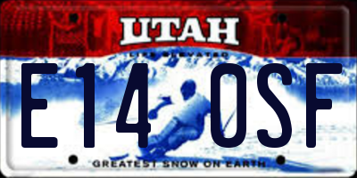 UT license plate E140SF