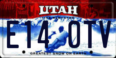 UT license plate E140TV