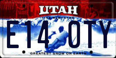 UT license plate E140TY
