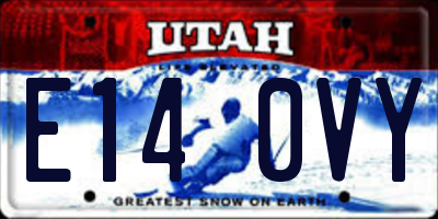 UT license plate E140VY