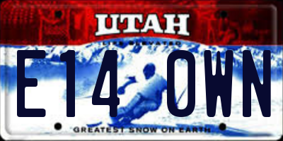 UT license plate E140WN