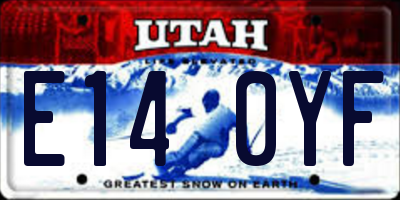 UT license plate E140YF
