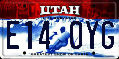 UT license plate E140YG