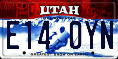 UT license plate E140YN