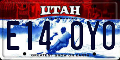 UT license plate E140YO