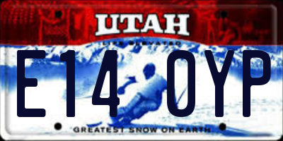 UT license plate E140YP