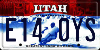 UT license plate E140YS