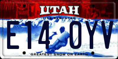 UT license plate E140YV