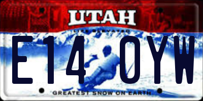 UT license plate E140YW