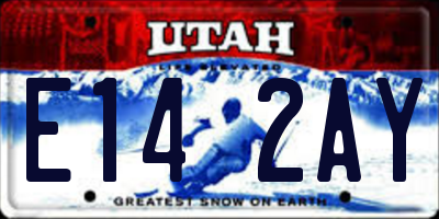 UT license plate E142AY