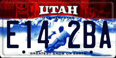 UT license plate E142BA