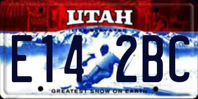 UT license plate E142BC