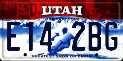 UT license plate E142BG