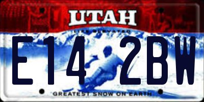 UT license plate E142BW
