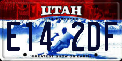UT license plate E142DF