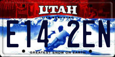 UT license plate E142EN